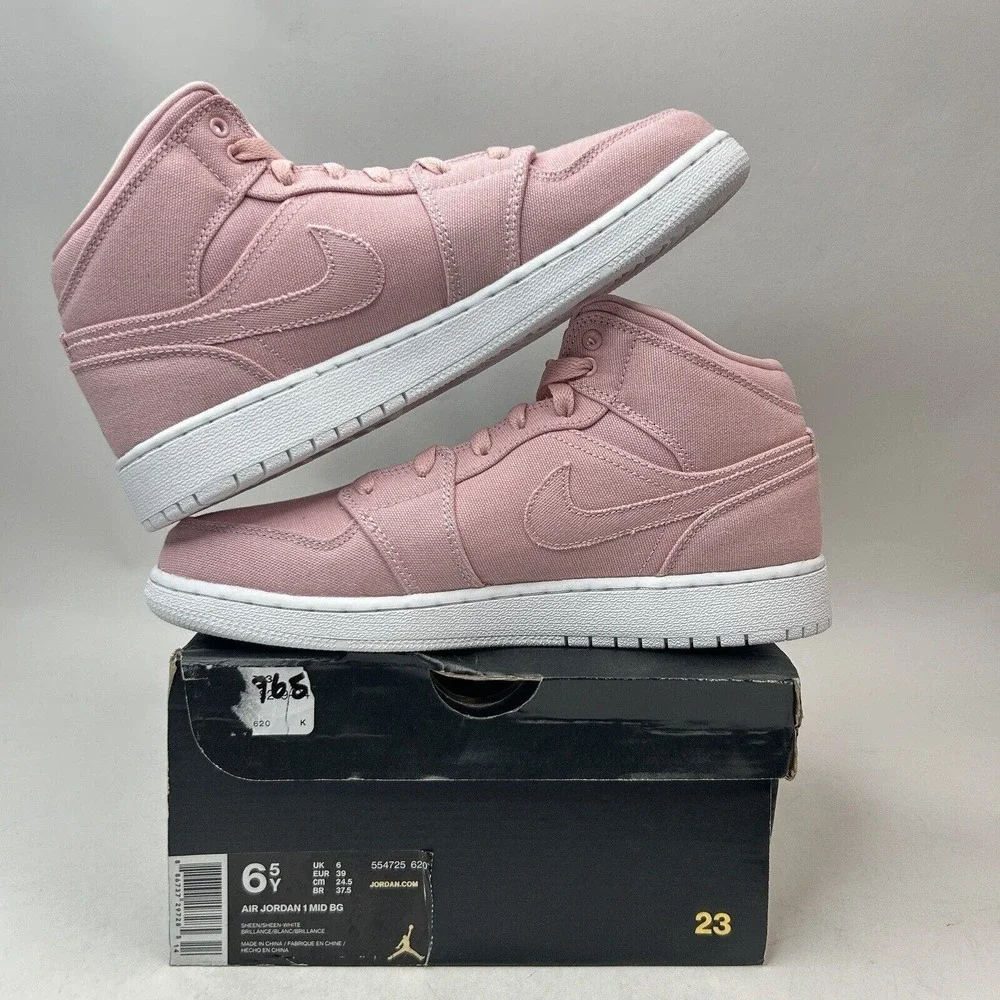 Nike Shoes Air Jordan 1 Retro Mid BG Sheen “Pink Denim” 2024 - Picture 3 of 5
